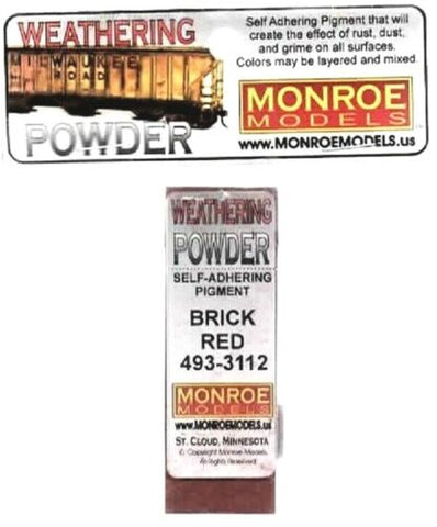 Monroe Models 3112 Brick Red Weathering Powder/Chalk 1oz 29.6ml