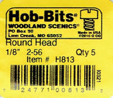 Hob-Bits H813 Brass 2-56 1/8" Long Roundhead Screws (5) pcs