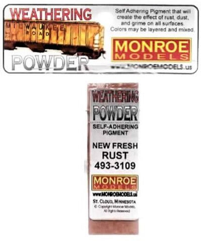 Monroe Models 3109 New Fresh Rust Weathering Powder/Chalk 1oz 29.6ml
