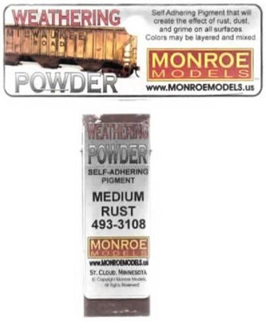 Monroe Models 3108 Medium Rust Weathering Powder/Chalk 1oz 29.6ml