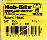 Hob-Bits H815 Brass 2-56 3/8" Long Roundhead Screws (5) pcs