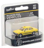 HO Scale Woodland Scenics Modern AutoScenes AS5365 Yellow Taxi Sedan